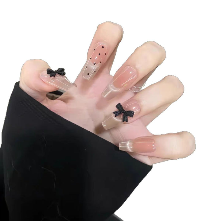 Decorative Press-On Nail Set with Unique Bow Accents Kalsten