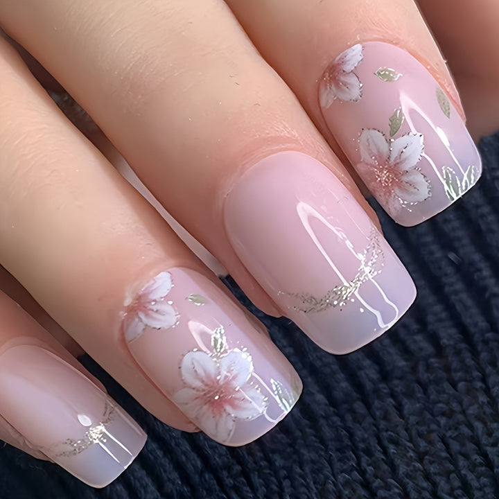 Floral Art Acrylic Nail Design Kalsten