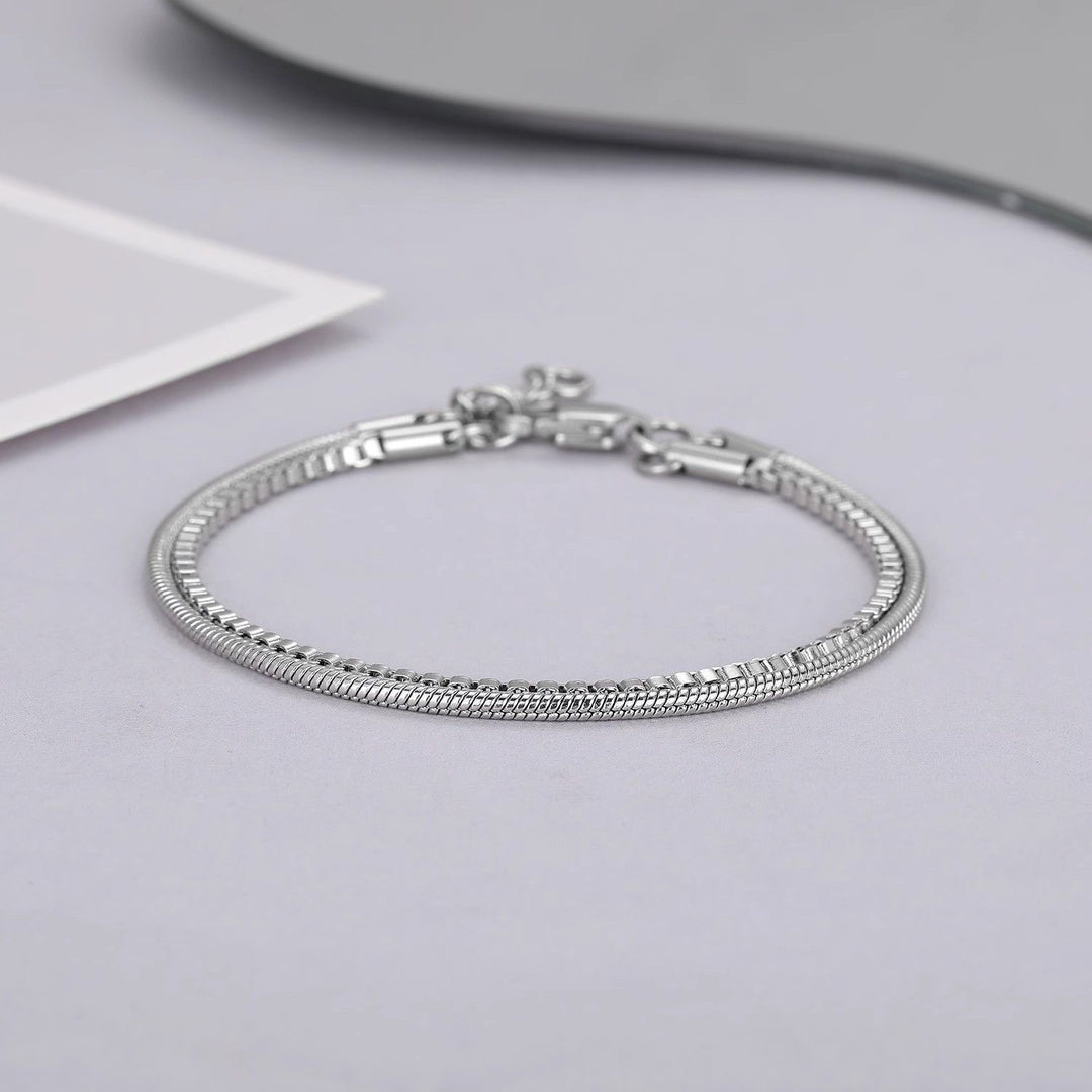 Sleek Double-Chain Stainless Steel Bracelet Kalsten