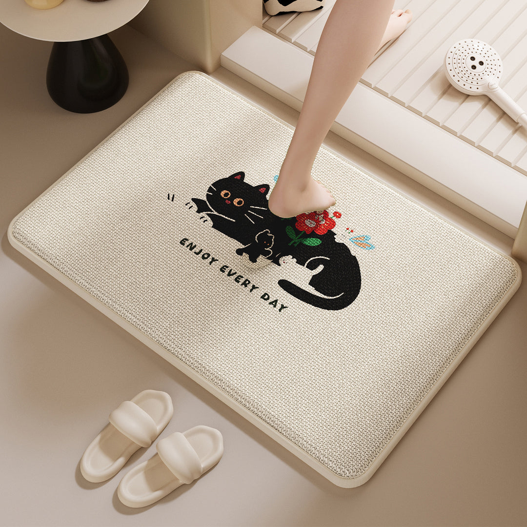 Fun Cat-Themed Bath Mat Kalsten