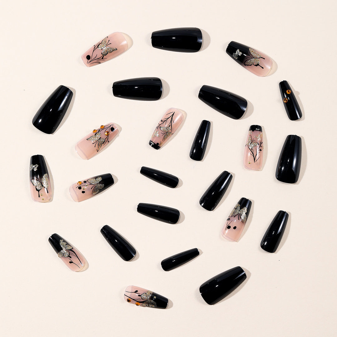 Elegant Butterfly-Themed 3D Nail Art Extensions Kalsten