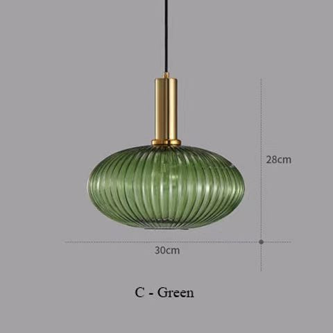 Ribbed Glass Pendant Light