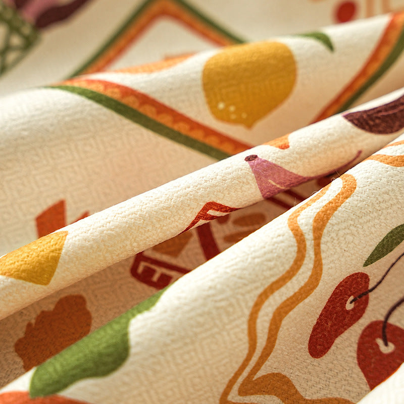 Rectangular tablecloth with retro-inspired tile pattern and cotton blend Kalsten