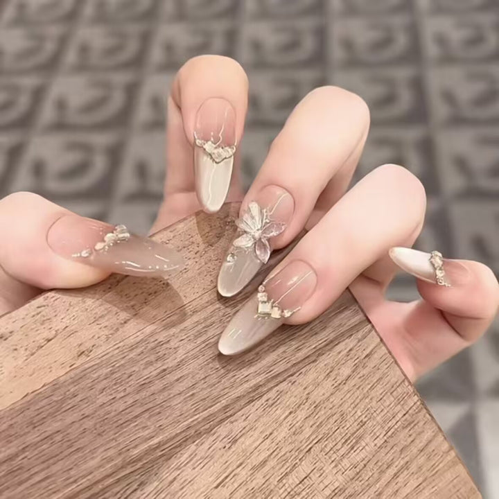 Artistic Nail Design with Decorative Elements Kalsten