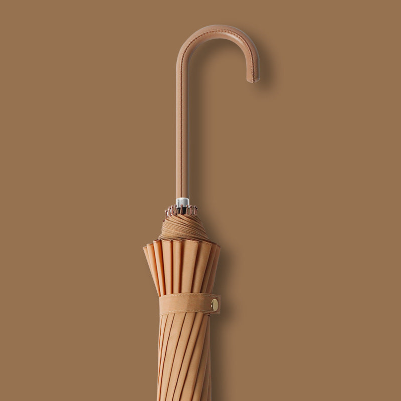 Ladies elegant umbrella with handle made of natural materials Kalsten