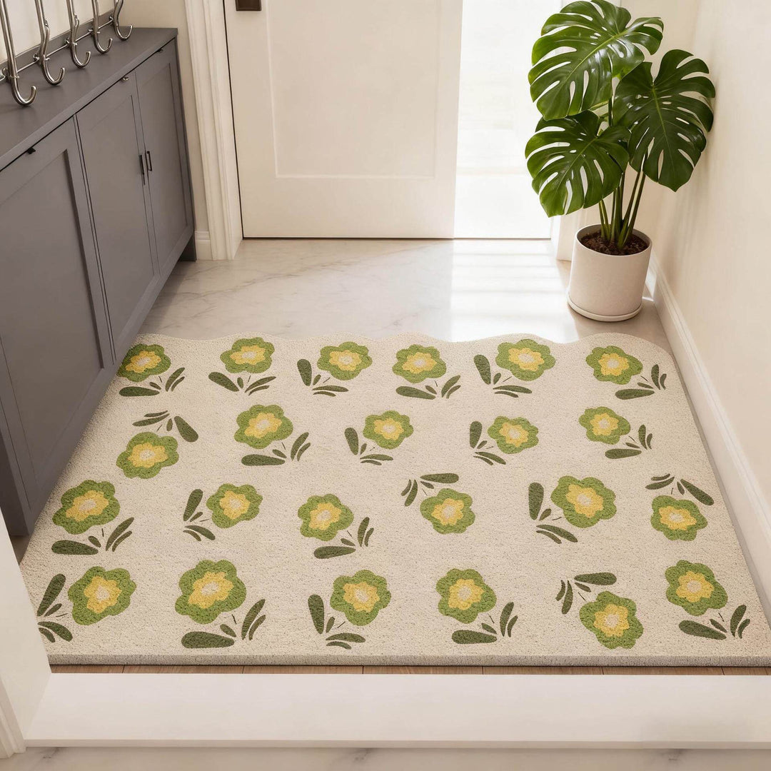Floral Patterned Decorative Area Mat