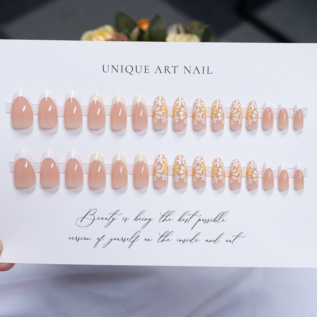 Floral Decorative Press-On Nail Art  1791110679