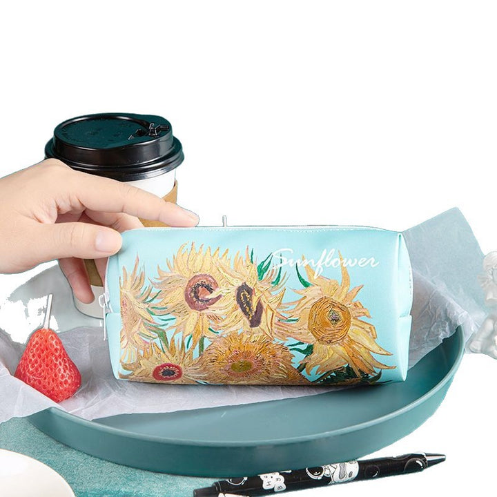 Artistic Floral Zippered Pencil Case