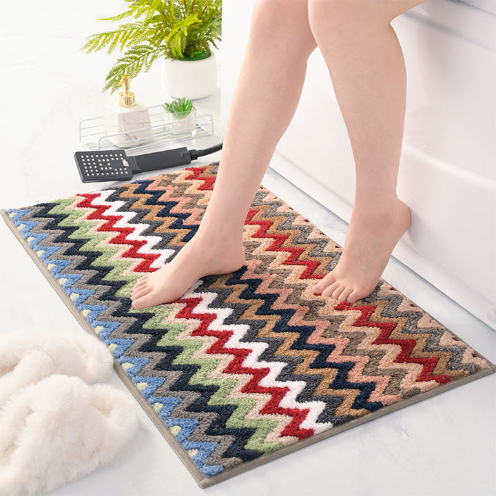 Chevron Pattern Non-Slip Bath Rug Kalsten