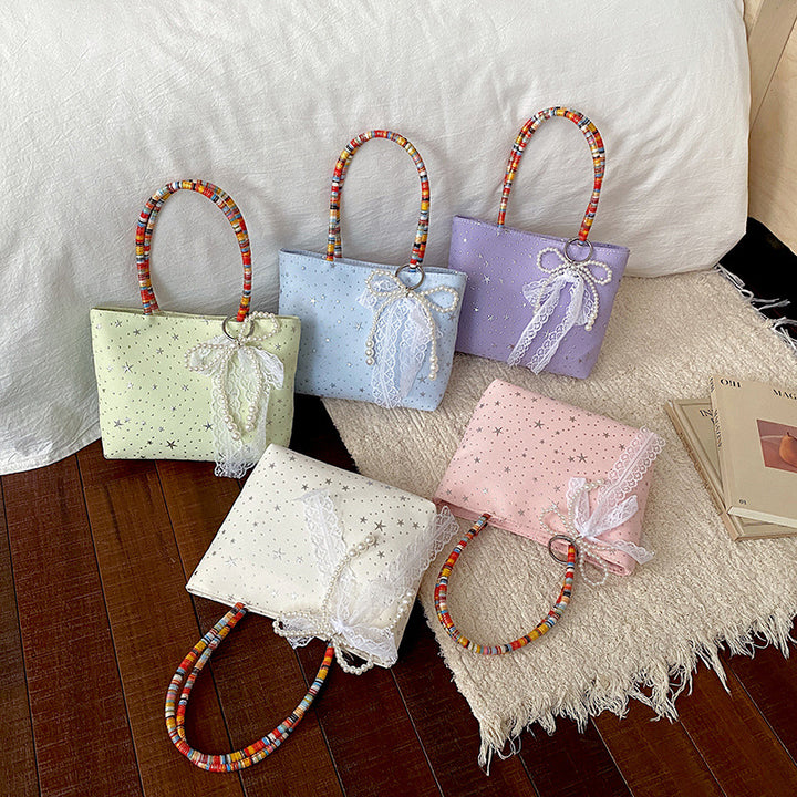 Star-Patterned Casual Tote Bag