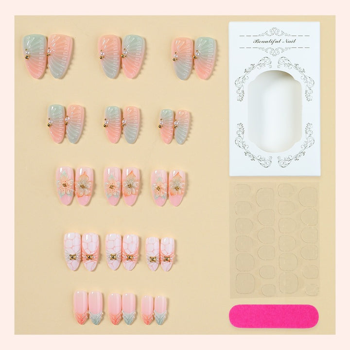 Artifical Nail Collection with Delicate Floral Patterns Kalsten