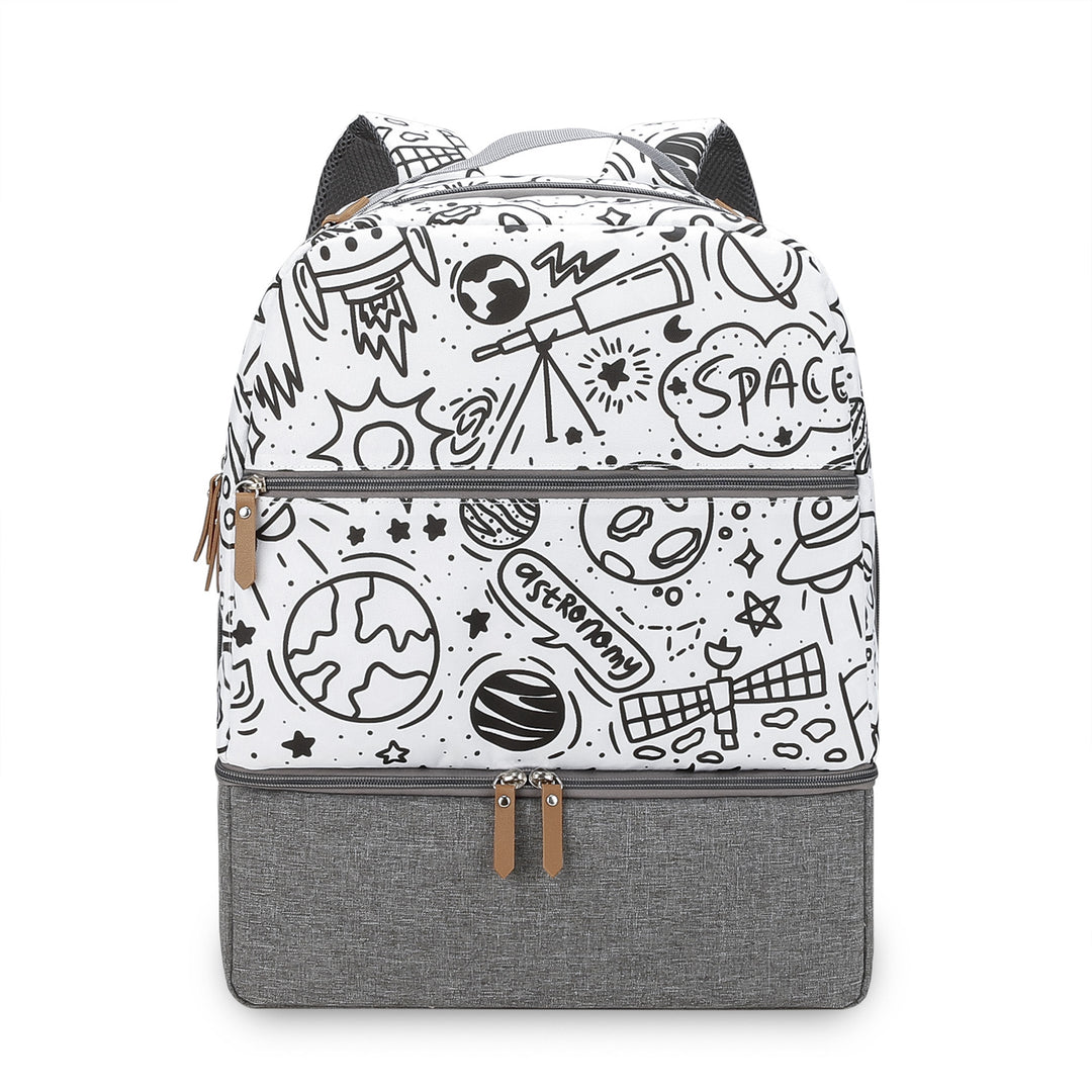 Backpack with Floral Pattern and Separate Compartment Kalsten