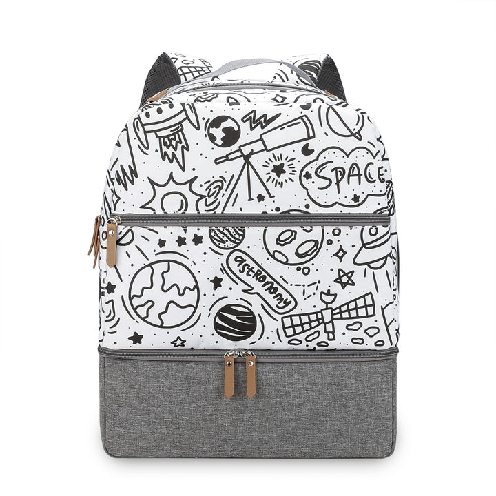 Backpack with Floral Pattern and Separate Compartment Kalsten