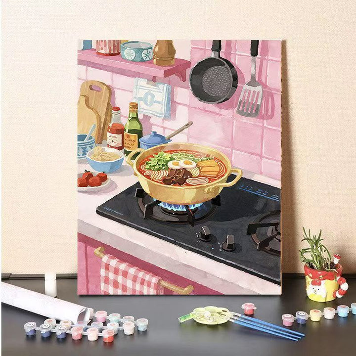 DIY Kitchen Scene Paint by Numbers Canvas Art Kalsten