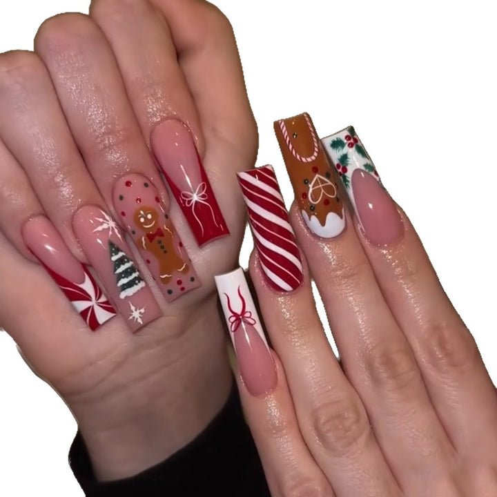 Artificial nail set with festive Christmas design Kalsten 1789118905