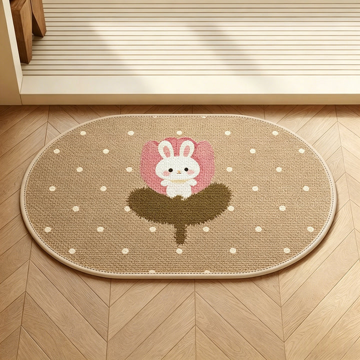 Decorative Bunny-Themed Area Mat Kalsten