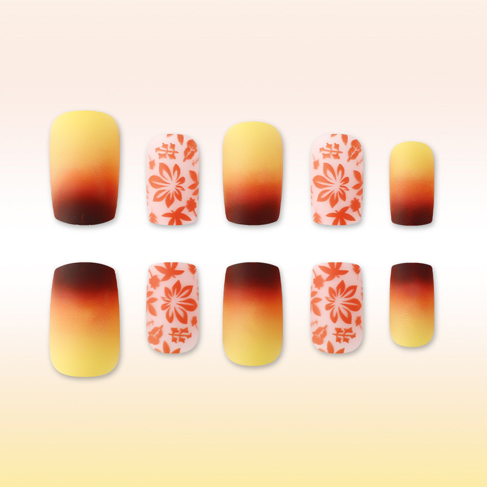 Artistic Gradient Floral Nail Design Kalsten