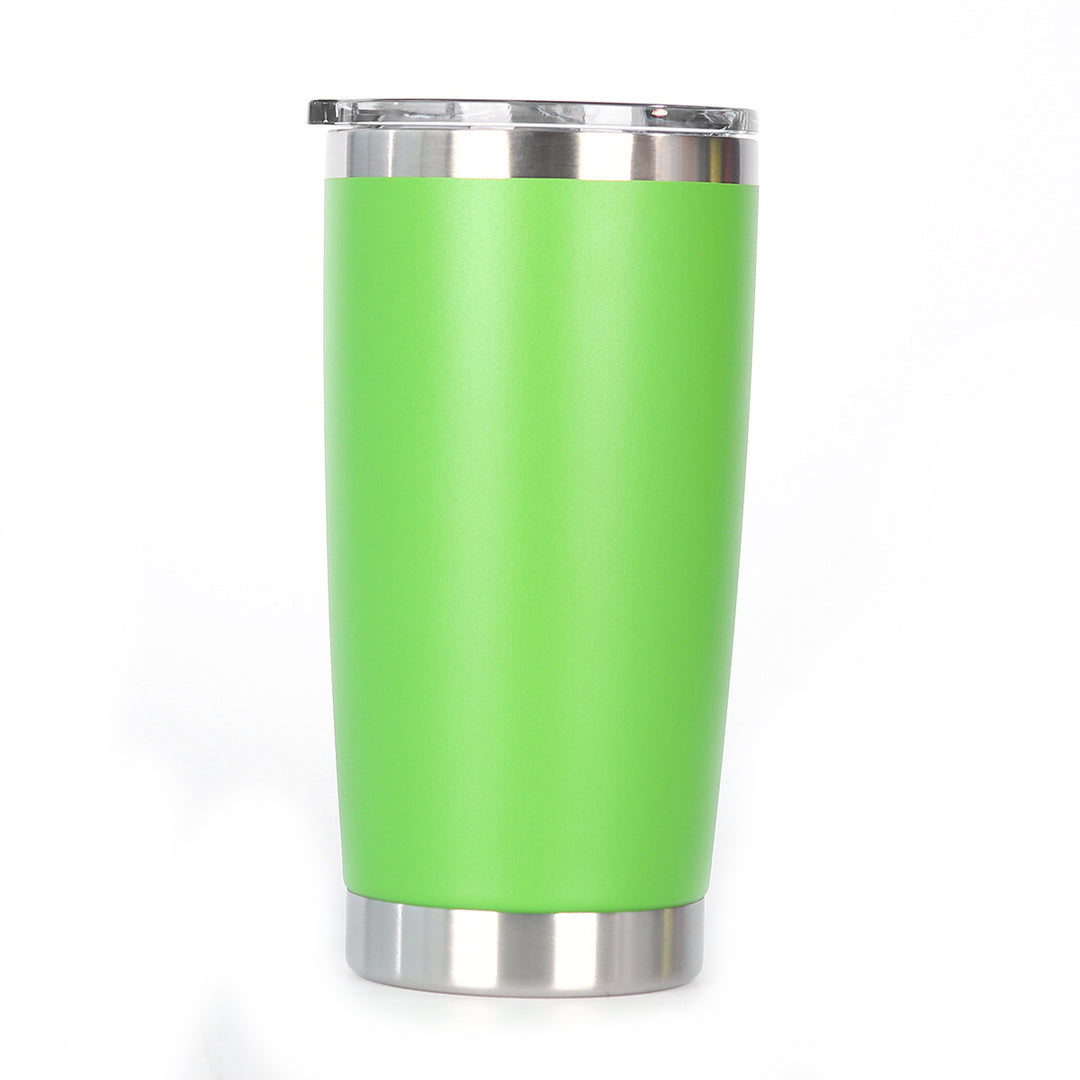 Ergonomic Tapered Insulated Stainless Steel Travel Tumbler With Clear Press-Fit Lid And Non-Slip Base
