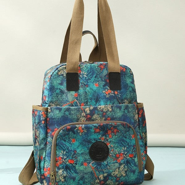 Floral Print Multi-Functional Backpack Kalsten