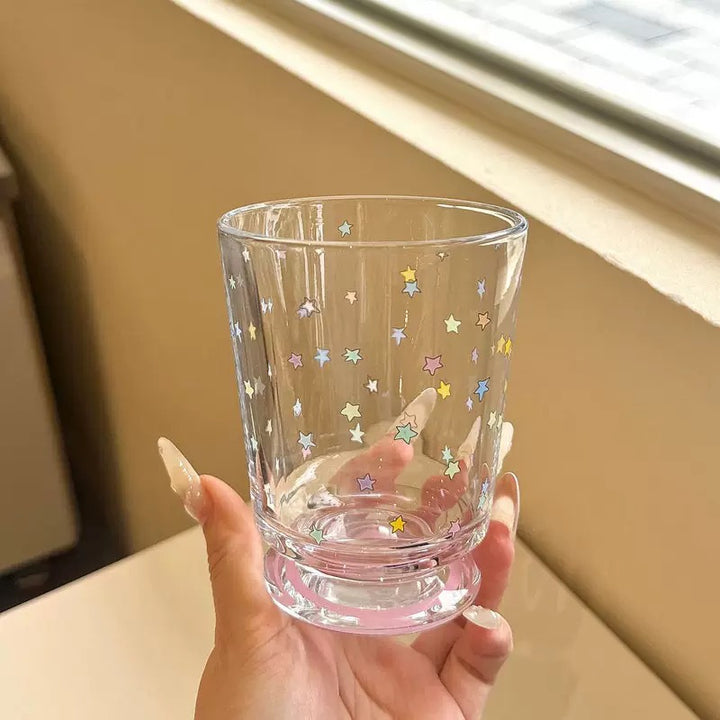 Drinking glass with colorful star decor Kalsten
