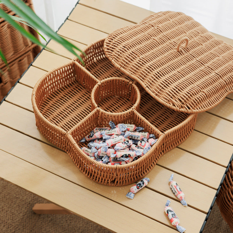 Multi-Compartment Woven Storage Basket Kalsten