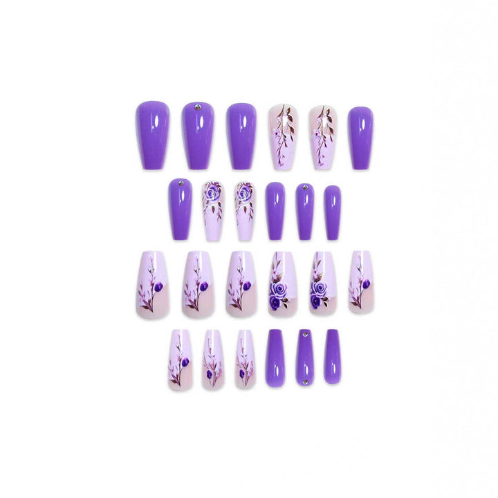 Elegant Floral Acrylic Nail Set Kalsten