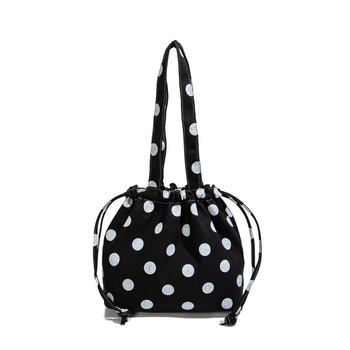 Cute Drawstring Dot Pattern Tote Bag