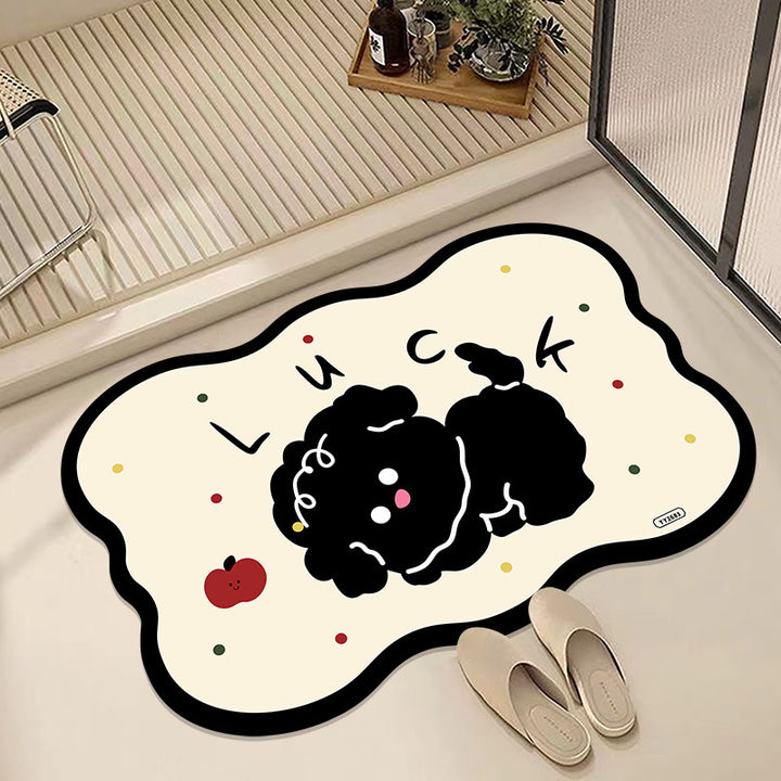 Cute Dog-Themed Plush Bath Mat
