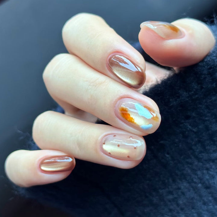 Artistic Nail Art Set with Glossy Metallic Finish Kalsten