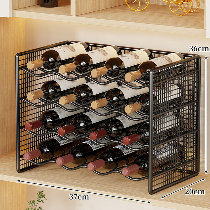 Compact Countertop Metal Wire Wine Bottle Organizer