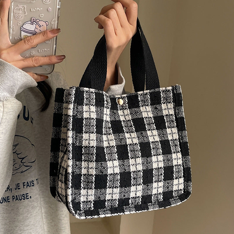 Fashionable Plaid Tote Bag
