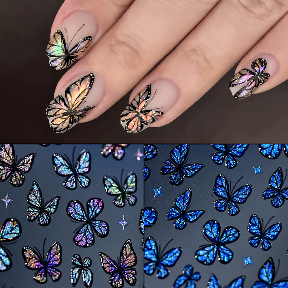Glittering Butterfly Nail Art Stickers