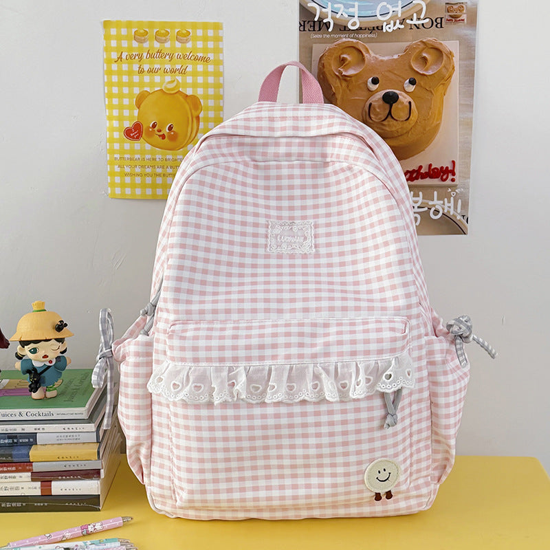 Cute Gingham Print Backpack Kalsten