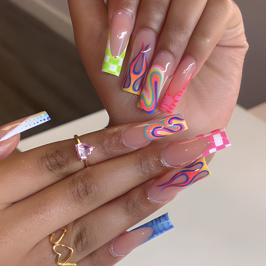 Artistic Long Press-On Nail Set Kalsten