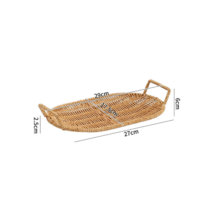 Handwoven Round Serving Tray with Ergonomic Handles Kalsten