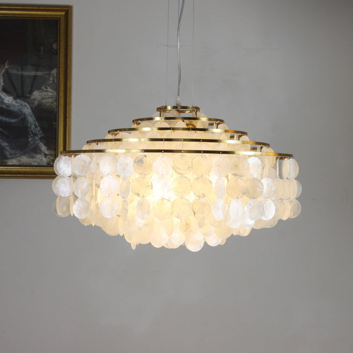 Modern Capiz Shell Pendant Light