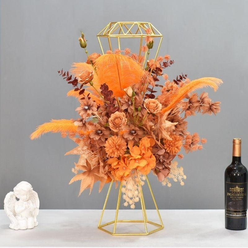 Luxurious Floral Centerpiece with Modern Metal Base
