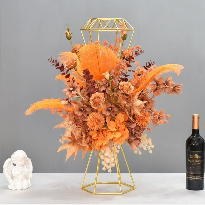 Luxurious Floral Centerpiece with Modern Metal Base