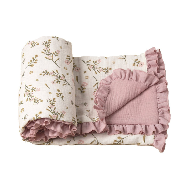 Soft Muslin Baby Blanket with Frill Edging kalsten