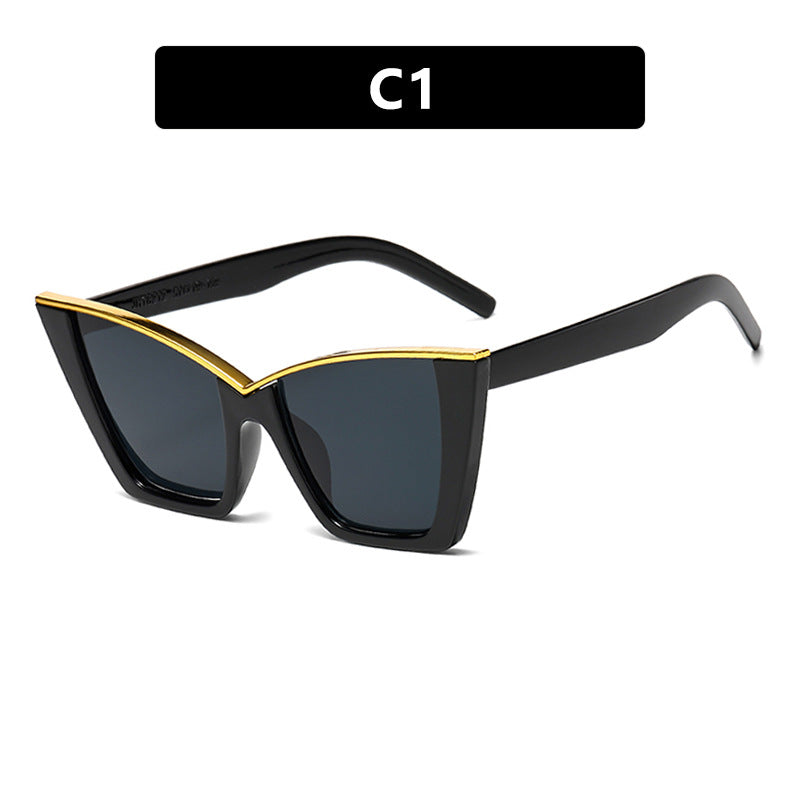 Women extravagant sunglasses with unique design and golden accents Kalsten