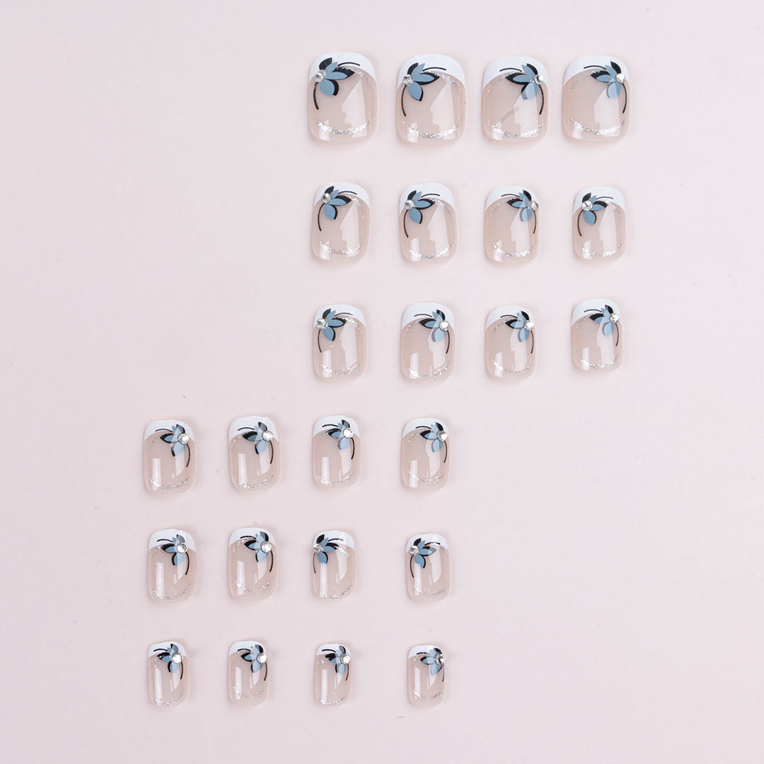 Floral-Embellished Press-On Nails
