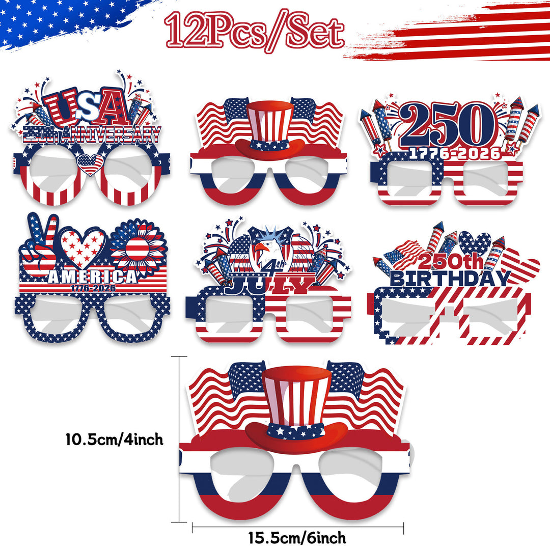 Unisex nan extravagant party glasses made of sturdy cardboard with alternating party motifs Kalsten