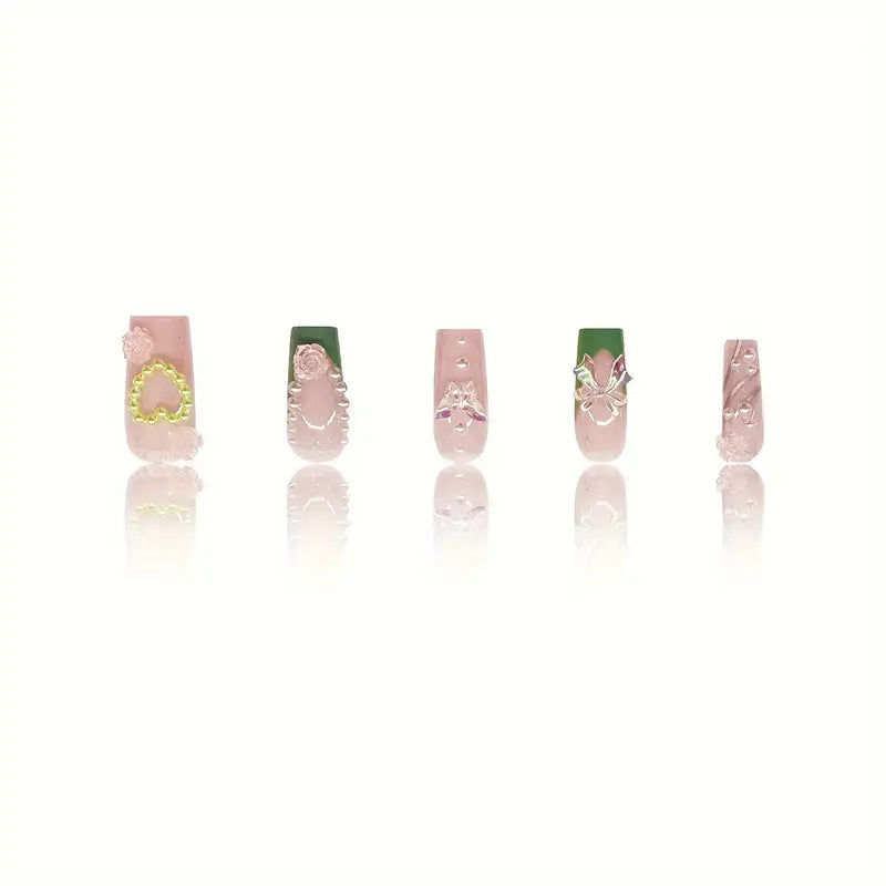 Decorative Acrylic Floral Press-On Nail Art Kalsten