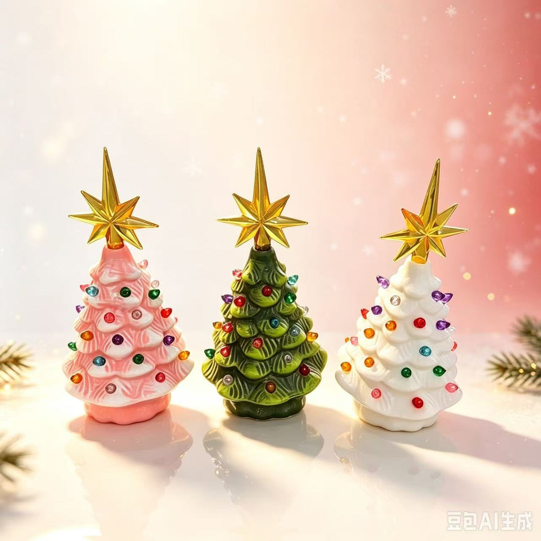 Decorative Ceramic Christmas Tree Figurine Kalsten