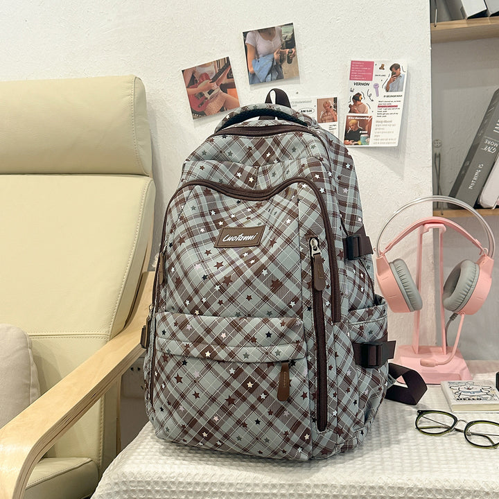 Stylish Plaid Design School Backpack Kalsten
