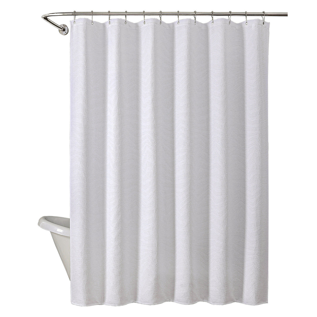 Textured Leaf Pattern Shower Curtain Kalsten