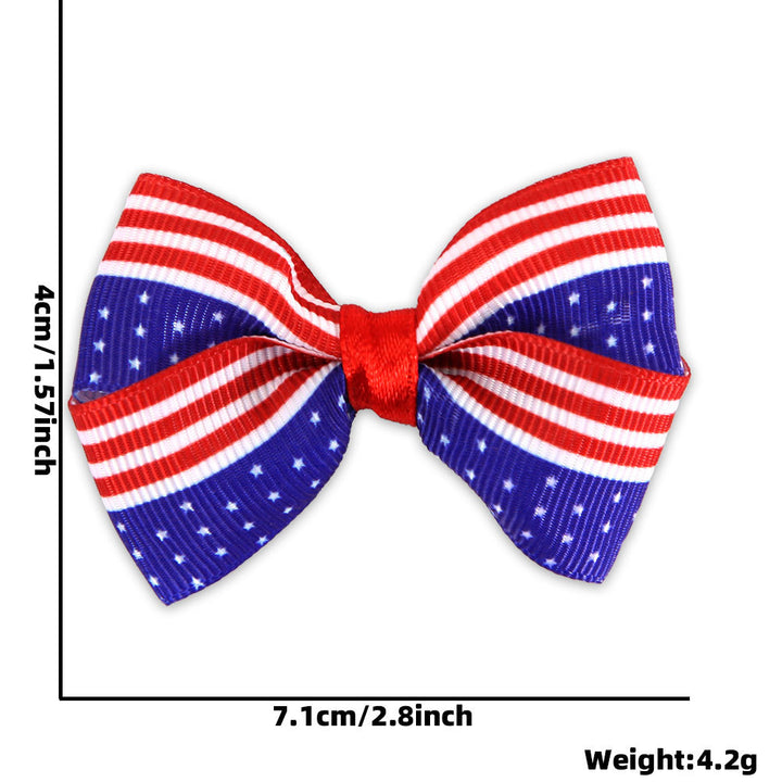 Ladies small pleated hair bow made of grosgrain ribbon with medium knot and mini alligator clip Kalsten