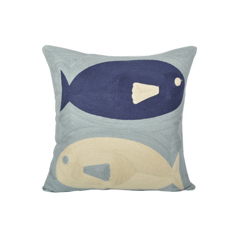 Coastal Starfish Jacquard Square Cushion with Hidden Zipper and Removable Insert