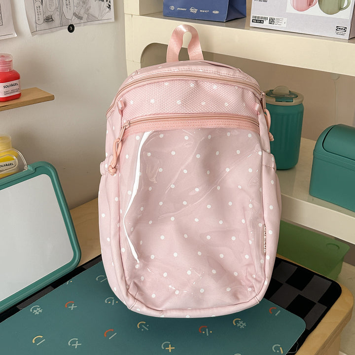 Transparent Dot-Patterned Backpack Kalsten