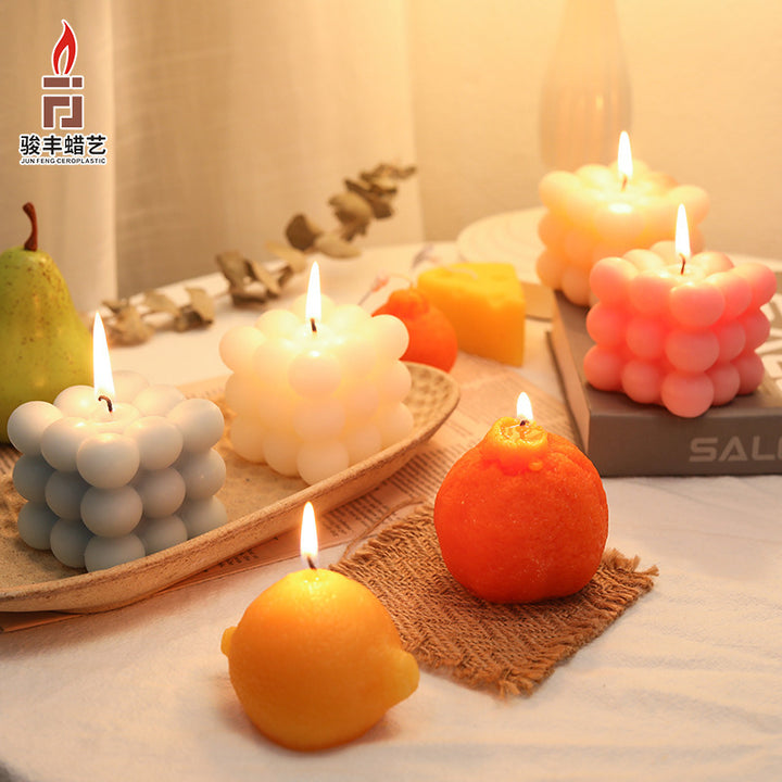 Textured Kernel Sculpted Scented Soy Wax Pillar Candle